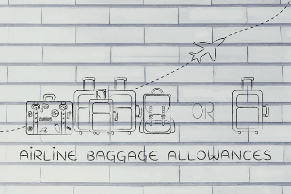 Concept van toegestane bagage voor vliegtuigmaatschappijen — Stockfoto