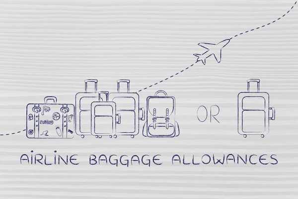 Concepto de franquicias de equipaje de las compañías aéreas — Foto de Stock