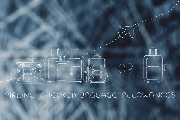 Concept de franchise bagages enregistrés des compagnies aériennes — Photo