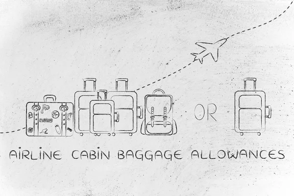 Concept van de toegestane bagage van de vliegtuigcabine — Stockfoto