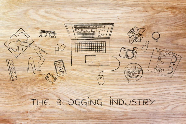 Concept of the blogging industry — Stock Photo, Image