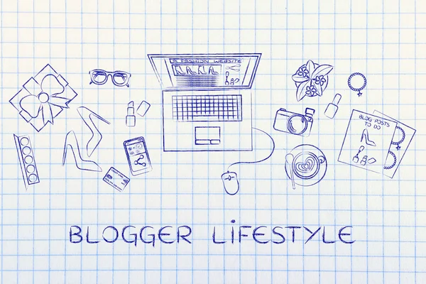 Koncept životního stylu blogger — Stock fotografie