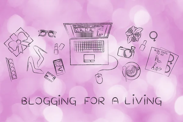 Conceito de blogar para ganhar a vida — Fotografia de Stock