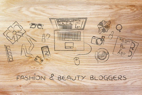 Moda ve güzellik blogcular kavramı — Stok fotoğraf
