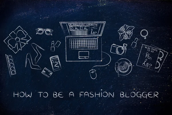 Conceito de como ser um blogueiro de moda — Fotografia de Stock