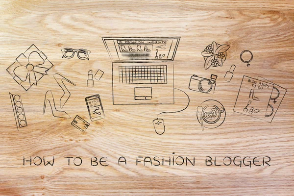 Conceito de como ser um blogueiro de moda — Fotografia de Stock
