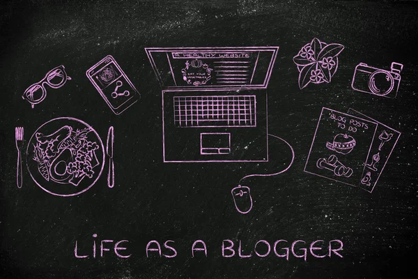 Conceito de vida como blogueiro — Fotografia de Stock