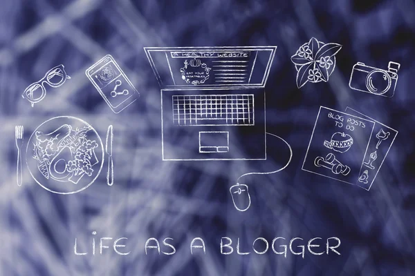 Концепция жизни как блоггера — стоковое фото