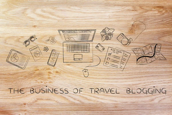 Concepto del negocio de blogueo de viajes —  Fotos de Stock