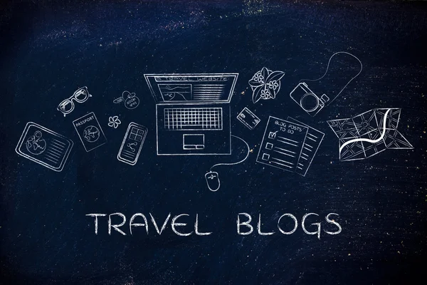 Concept of travel blogs — Stock Photo, Image