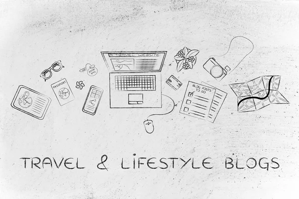 Konzept des Reise & Lifestyle Blogs — Stockfoto