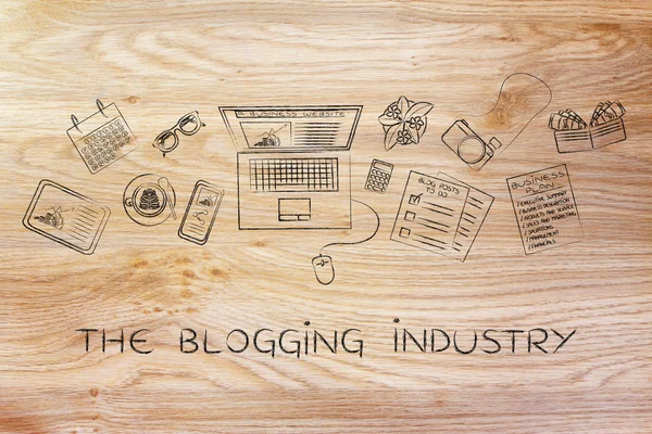 Concept of the blogging industry — Stock Photo, Image