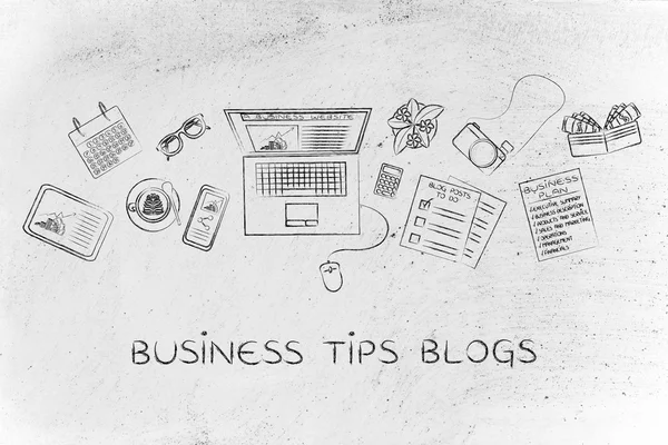 Concepto de consejos de negocios blogs — Foto de Stock