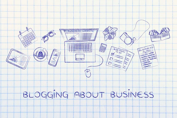 Concept of blogging about business — Stock Photo, Image