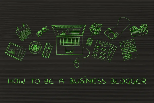 Concepto de cómo ser un blogger de negocios — Foto de Stock