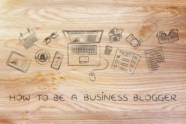 Concepto de cómo ser un blogger de negocios — Foto de Stock