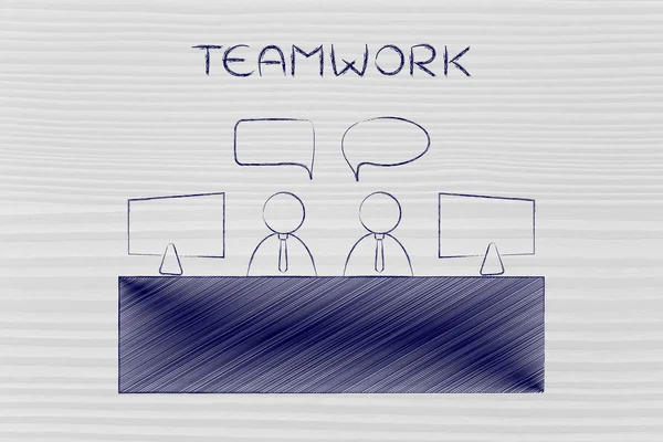 同僚の話を職場、チームワークの概念 — ストック写真