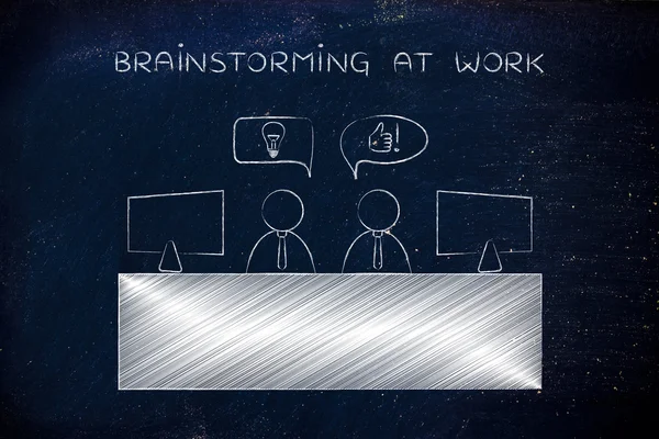 Konzept des Brainstormings am Arbeitsplatz — Stockfoto