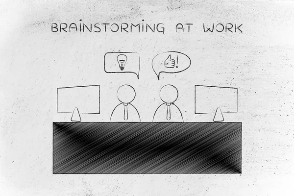 Konzept des Brainstormings am Arbeitsplatz — Stockfoto