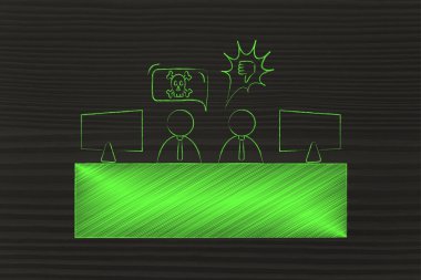 savunarak ve birbirleri ile belirtmiş ofis iş arkadaşları