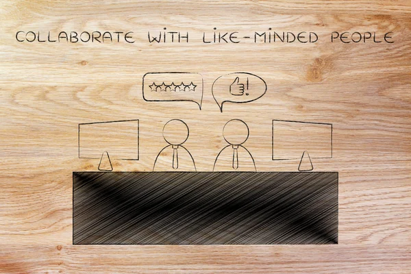 Concepto de cómo colaborar con personas de ideas afines —  Fotos de Stock