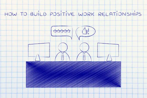 Concept van how to build positieve werk relaties — Stockfoto