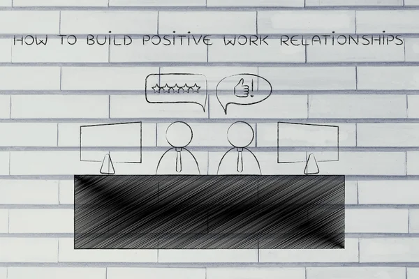 Έννοια της πώς να οικοδομήσουμε θετικό έργο σχέσεις — Φωτογραφία Αρχείου