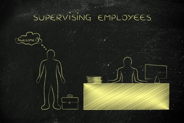 Concept of supervising employees — Stock Photo, Image