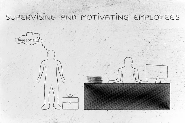Концепция контроля и мотивации сотрудников — стоковое фото
