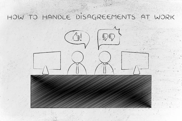 Concepto de cómo manejar los desacuerdos en el trabajo — Foto de Stock