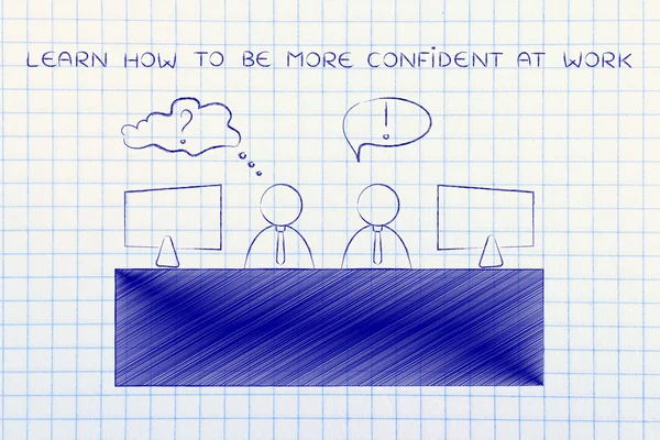 Concept of how to learn how to be more confident at work — Stock Photo, Image