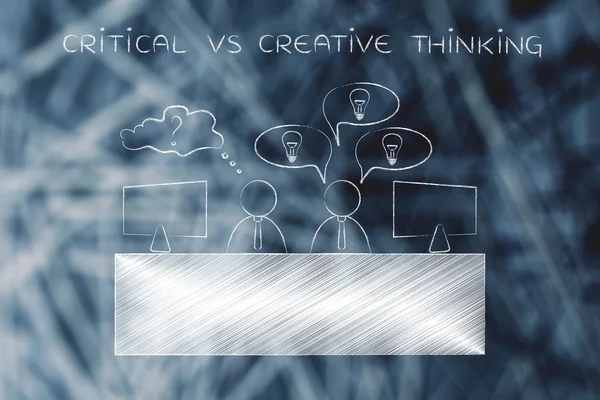 Concepto de pensamiento crítico vs creativo — Foto de Stock