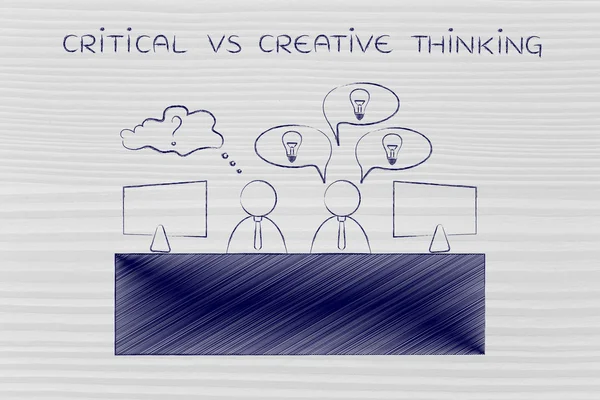 Concepto de pensamiento crítico vs creativo — Foto de Stock