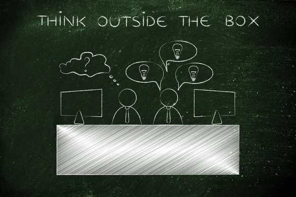 Begreppet hur man tänker utanför boxen — Stockfoto