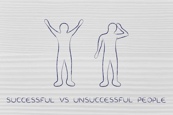 Successful vs unsuccessful people reactions — Stock Photo, Image