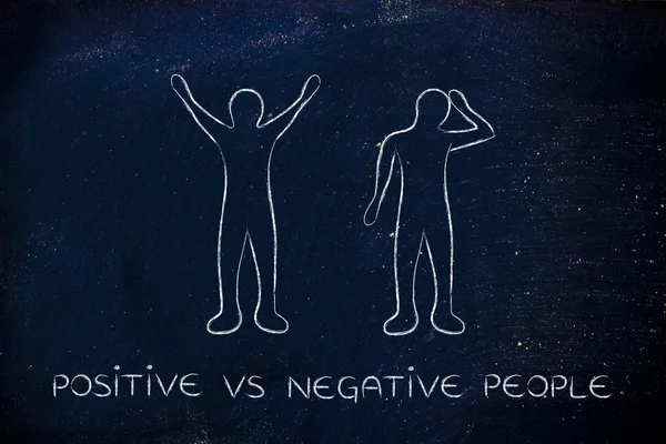 Positiva vs negativa personer reaktioner — Stockfoto