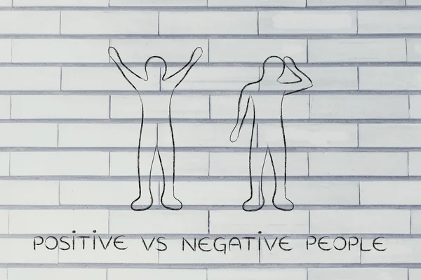 Positiva vs negativa personer reaktioner — Stockfoto