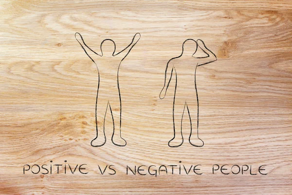 Pozytywne vs negatywne reakcje osób — Zdjęcie stockowe