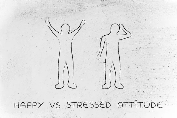 Happy vs stressed attitude — Φωτογραφία Αρχείου