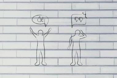 iyimser tutum vs mutsuz bir kişi ile adam