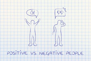 pozitif vs negatif insan reaksiyonları illüstrasyon