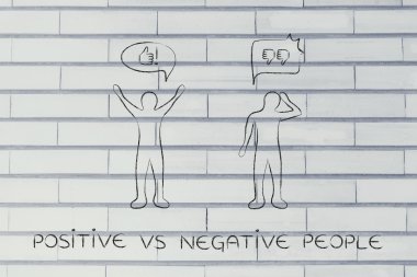 pozitif vs negatif insan reaksiyonları illüstrasyon