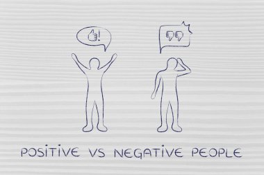 pozitif vs negatif insan reaksiyonları illüstrasyon