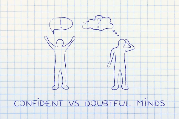 confident vs doubtful minds: men with contrasting attitudes