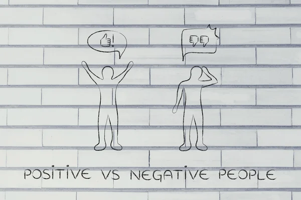 Illustrazione delle reazioni positive vs negative delle persone — Foto Stock