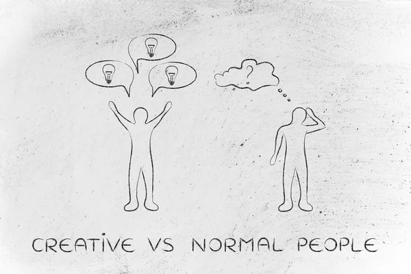 Concept de personnes créatives vs normales — Photo