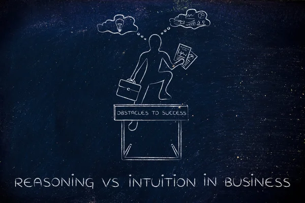 Concepto de razonamiento vs intuición en los negocios —  Fotos de Stock