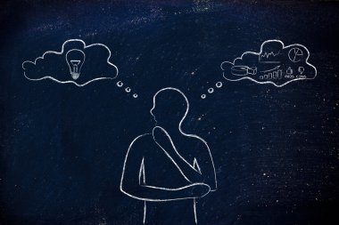 yaratıcı vs analitik düşünceler illüstrasyon