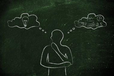 yaratıcı vs analitik düşünceler illüstrasyon