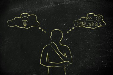 yaratıcı vs analitik düşünceler illüstrasyon